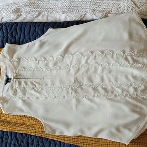 Ann Taylor Ivory sleevless dress blouse